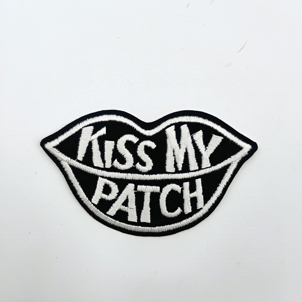 Kiss My Patch Black Lips Embroidered Iron-On / Sew-On Badge Apparel Accessory